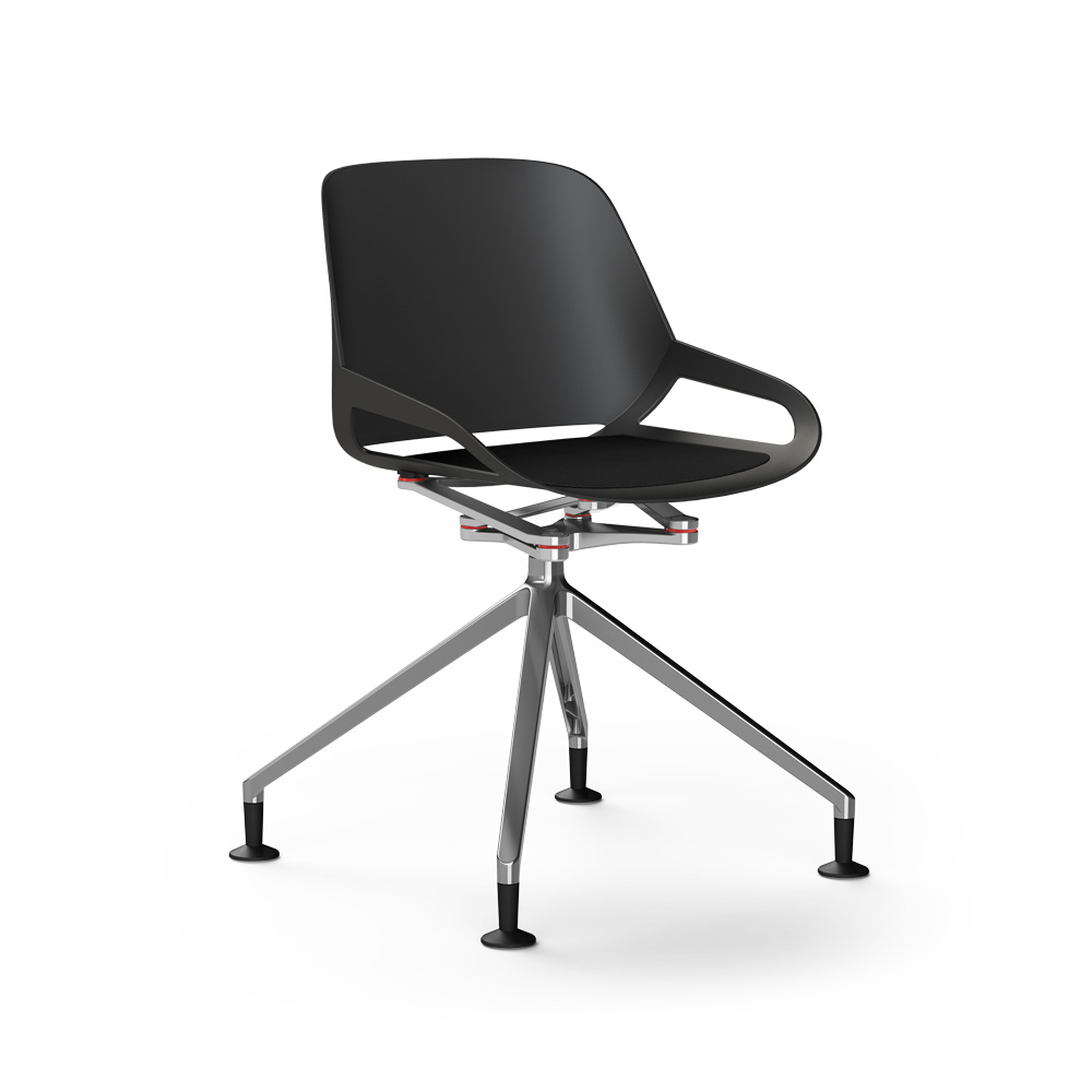 Aeris Numo musta istuin musta pehmuste kiillotettu ristikkojalka tassuilla