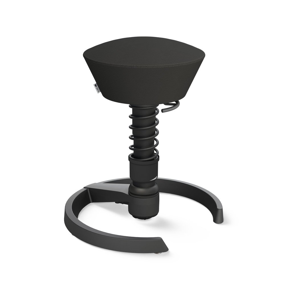 Aeris Swopper aktiivituoli musta keinonahka liukutassuilla