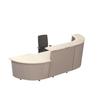 Narbutas Tera vastaanottotiski kaareva kulmamalli kaarevalla laskutasolla (1-2 hlö)