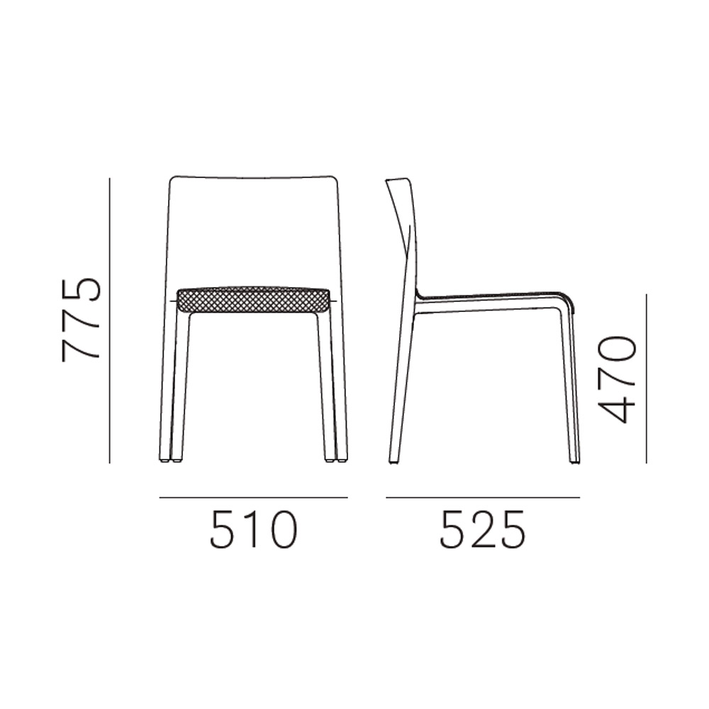 Pedrali Volt 671/2 tuoli istuinpehmusteella - Image 3