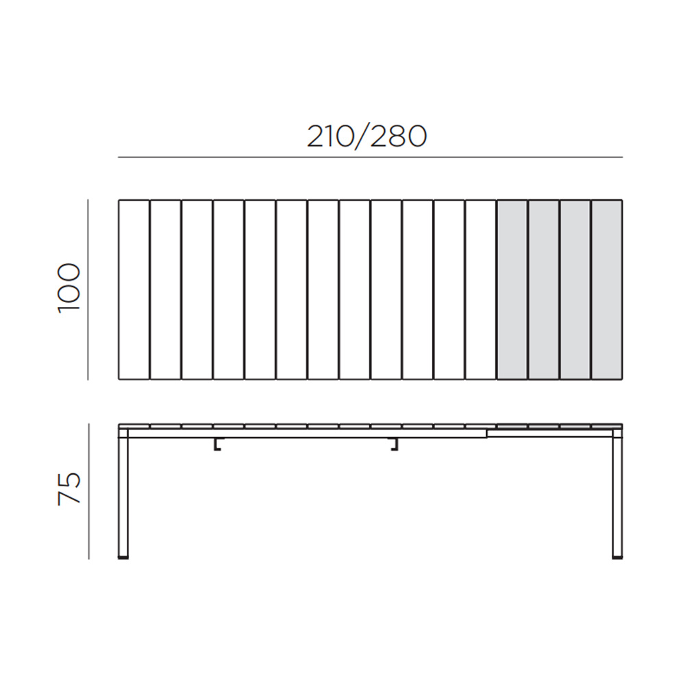 Nardi Rio Alu 210 Ext jatkettava terassipöytä - Image 5