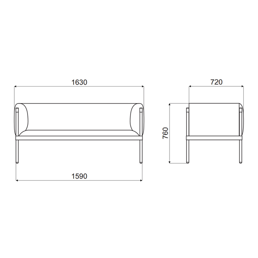 MDD Stilt Sofa Low Backed 2-istuttava sohva - Image 10