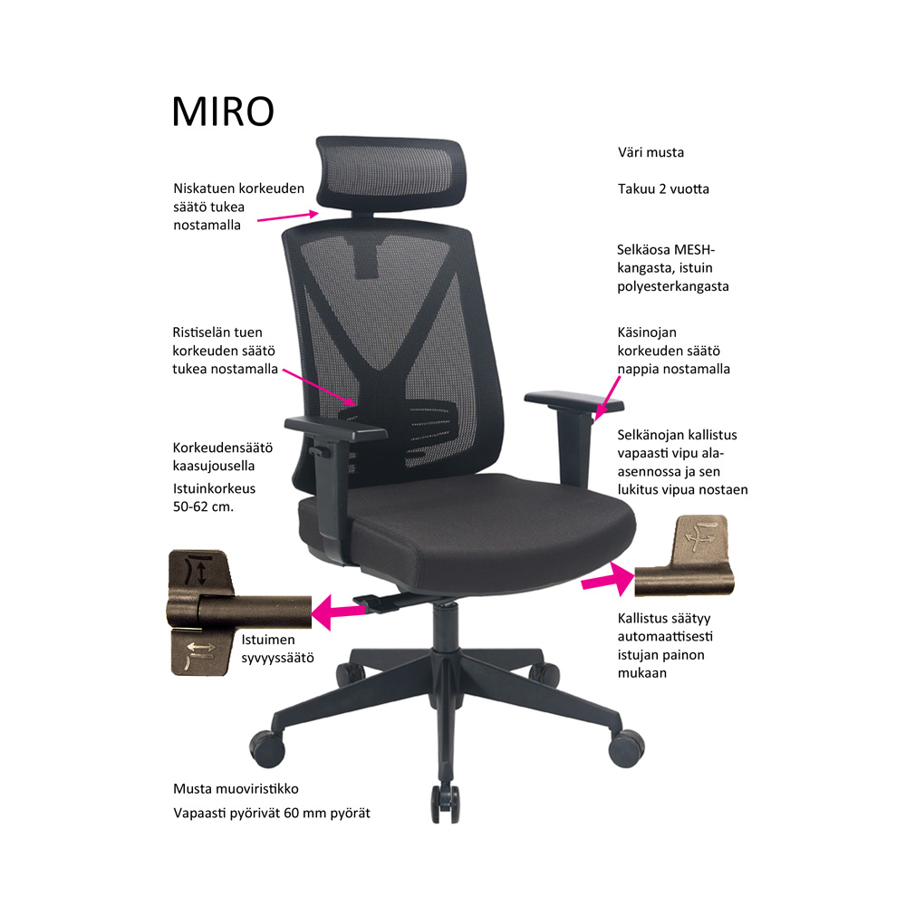 Q-Furnisher Miro työtuoli - Image 6