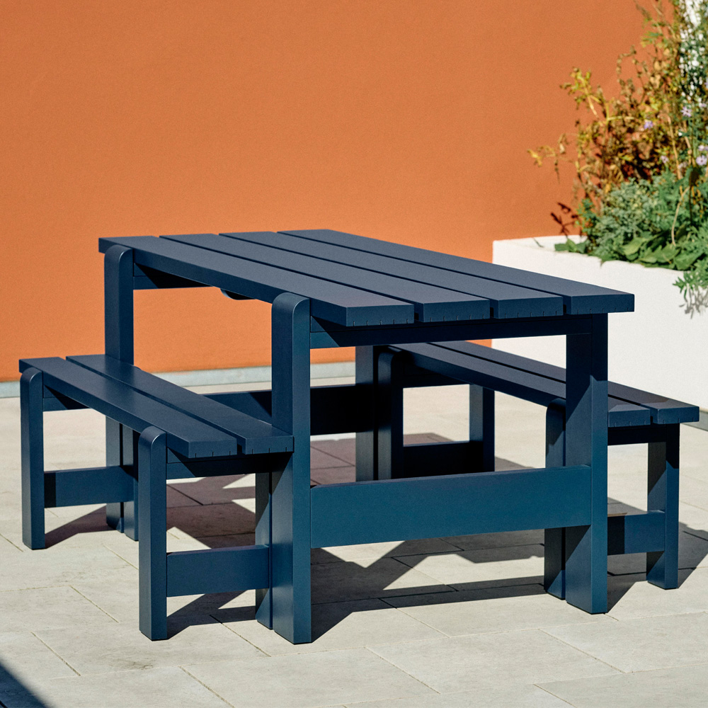 Hay Weekday Bench Table Steel blue