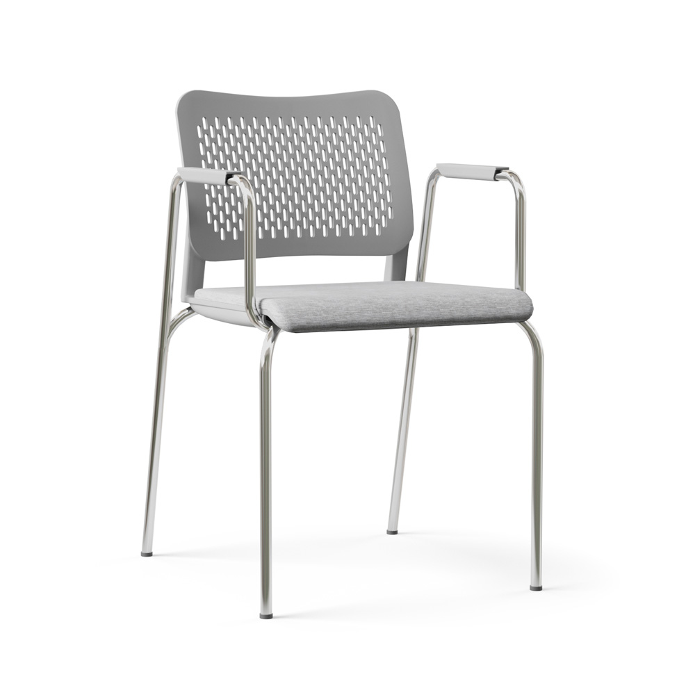 Narbutas Wait tuoli käsinojallinen kromatut jalat istuinverhoiltu