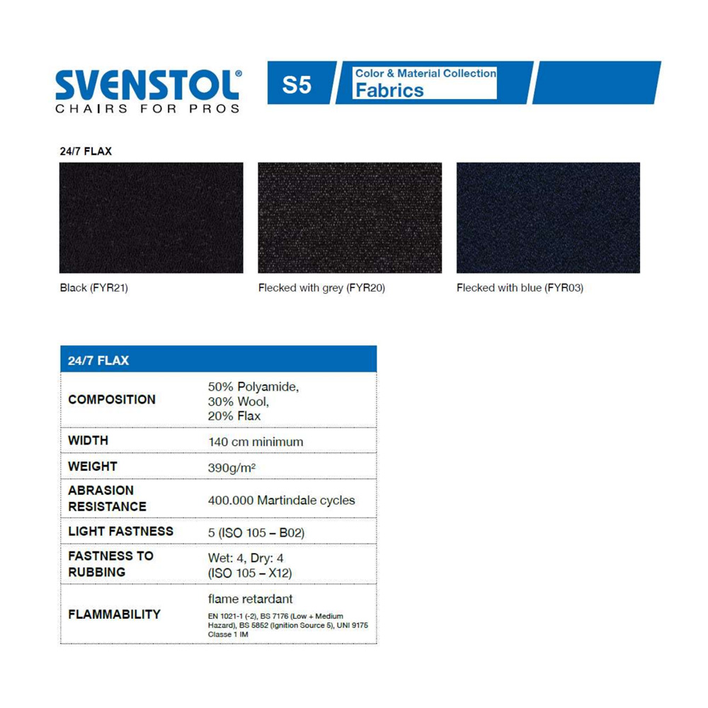 Svenstol S5 valvomotuoli nahka/kangas (Climatex/Flax) - Image 15