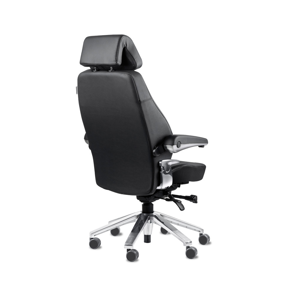 Svenstol S5 valvomotuoli nahka/kangas (Climatex/Flax) - Image 2