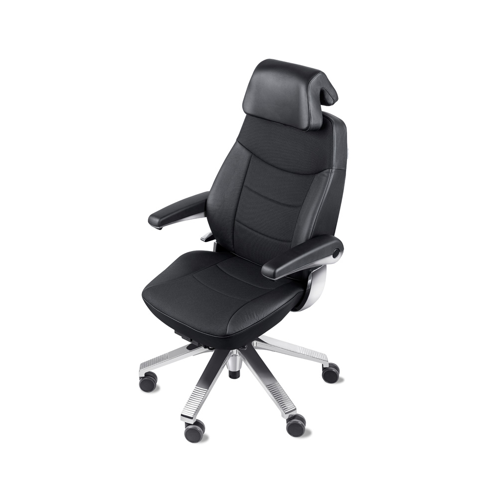 Svenstol S5 valvomotuoli nahka/kangas (Climatex/Flax) - Image 3