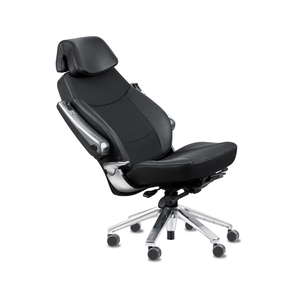 Svenstol S5 valvomotuoli nahka/kangas (Climatex/Flax) - Image 5