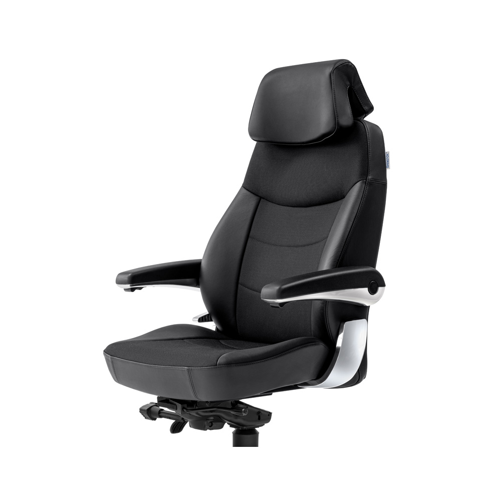 Svenstol S5 valvomotuoli nahka/kangas (Climatex/Flax) - Image 6