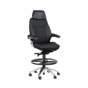 Svenstol S5 Counter korkea valvomotuoli nahka/kangas (Climatex/Flax)