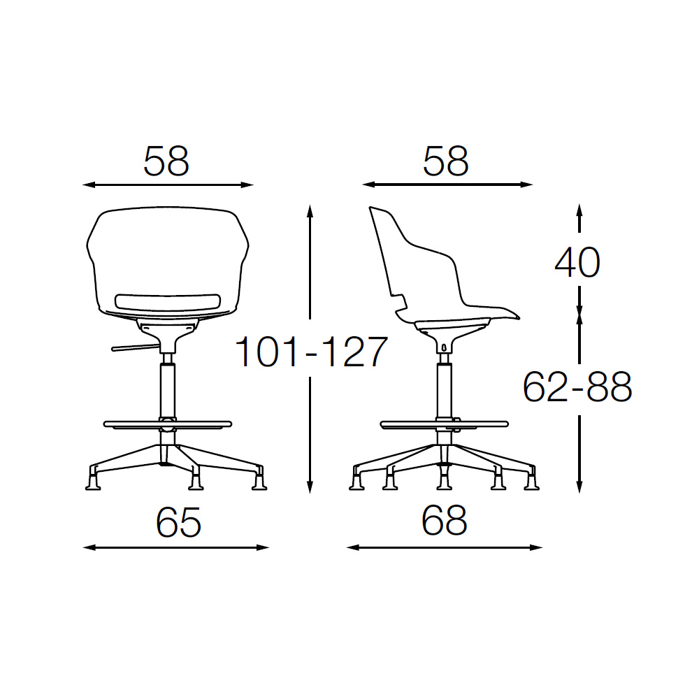Diemme Clop CPSP korkea työtuoli - Image 4