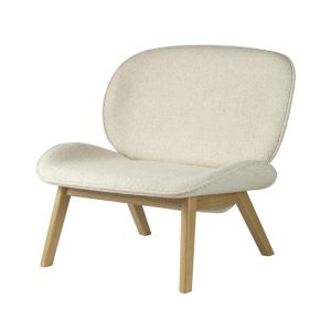 FDB Møbler L32 Suru nojatuoli lakattu tammi kangasverhoilu