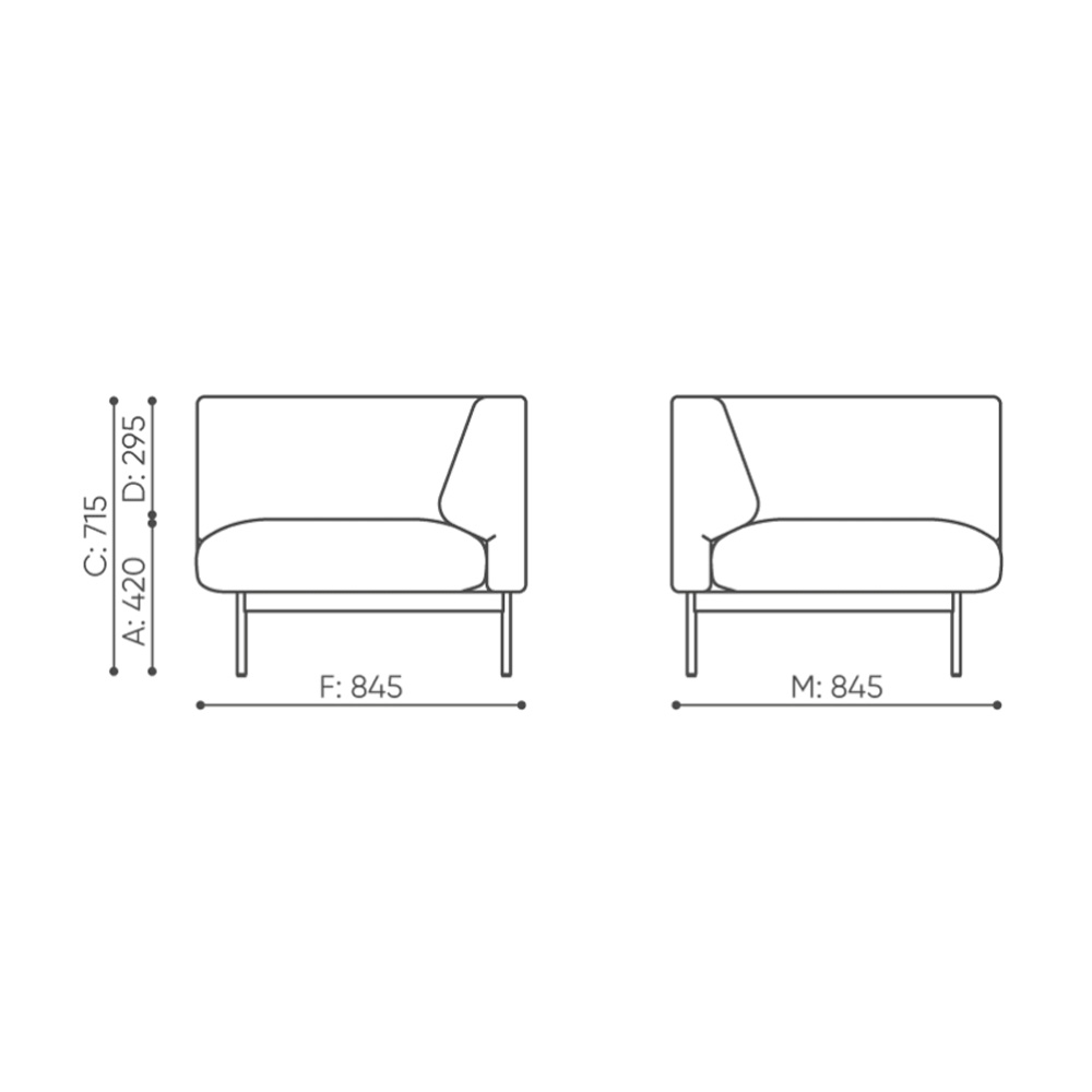Bejot Fora FR4CC 1-hengen kulmasohvamoduuli - Image 5